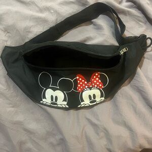 Black Mickey and Minnie Mouse Fanny Pack